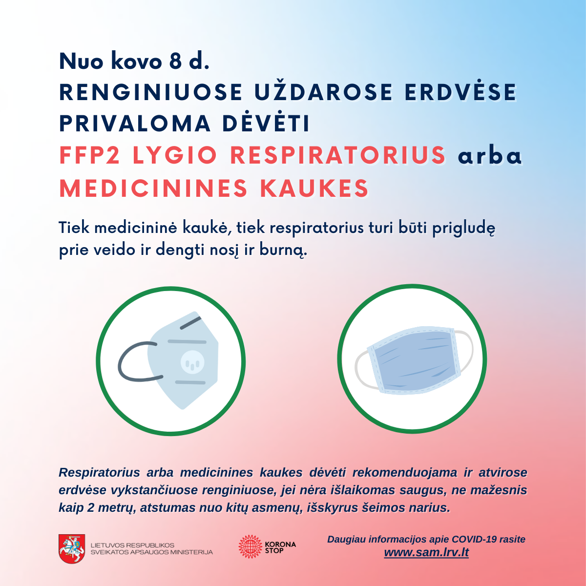 renginiuose-uzdarose-erdvese-galima-deveti-ne-tik-ffp2-lygio-respiratorius,-bet-ir-medicinines-kaukes