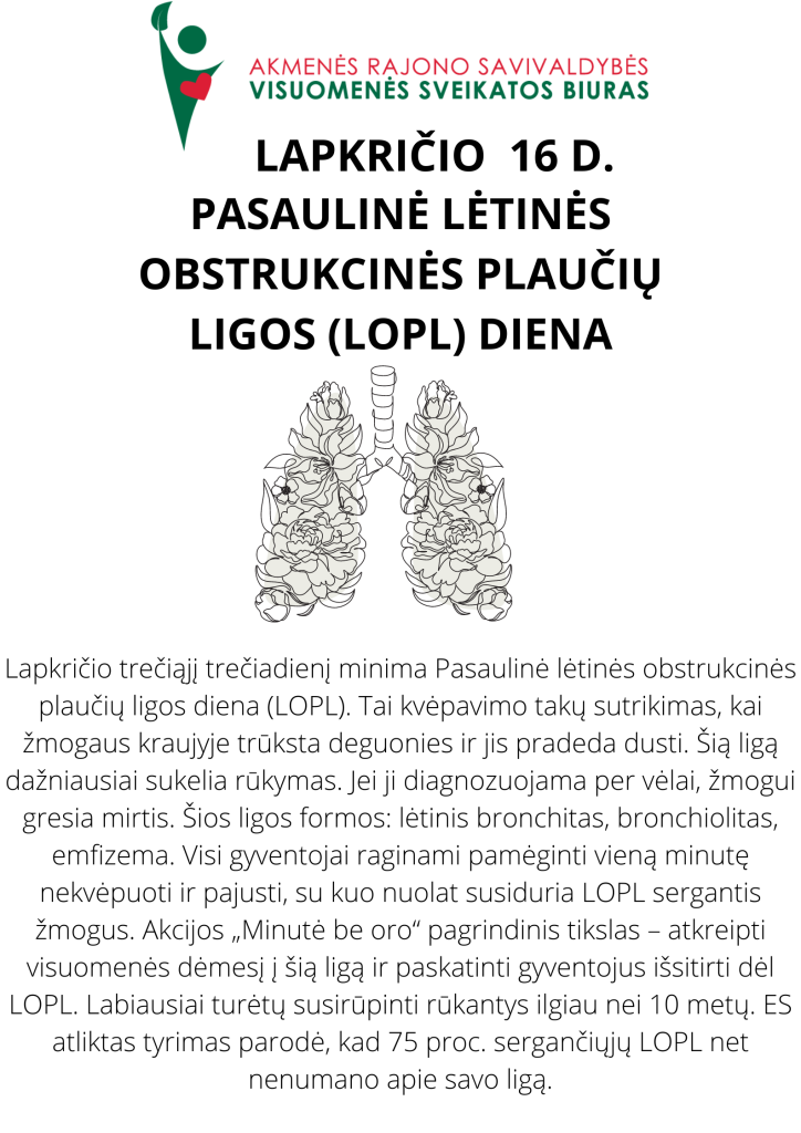 Lapkri io 16 oji Pasaulin L tin s Obstrukcin s Plau i Ligos Diena Lapkri io 16 oji Pasaulin L tin s Obstrukcin s Plau i Ligos Diena